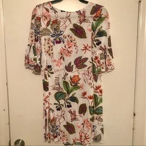 Floral H&M ¾ Flutter Sleeve Dress